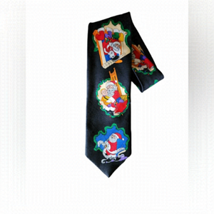 Santa Claus Christmas ties colour black